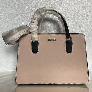Kate Spade Laurel Way Reese Satchel - Warm Beige/Black Leather